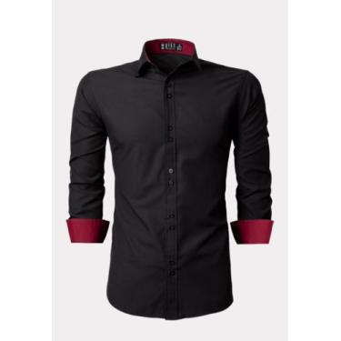 Imagem de Camisa Social Masculina Manga Longa Slim Botões Duplo - LORD FINESSE ,