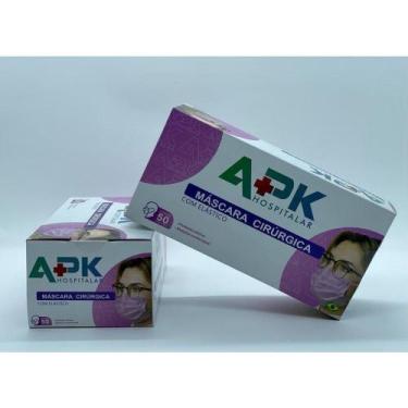 Imagem de Máscara descartável cirúrgica tripla camada rosa - apk hospitalar
