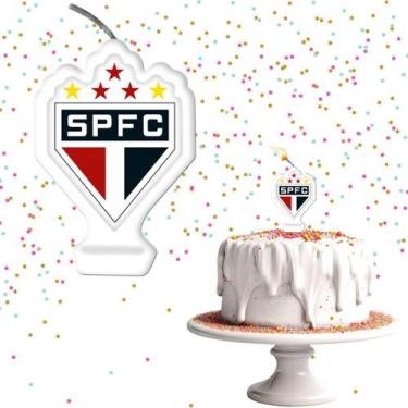 Imagem de Vela Para Bolo de Aniversário Festa Comemoração Futebol Time - São Pau