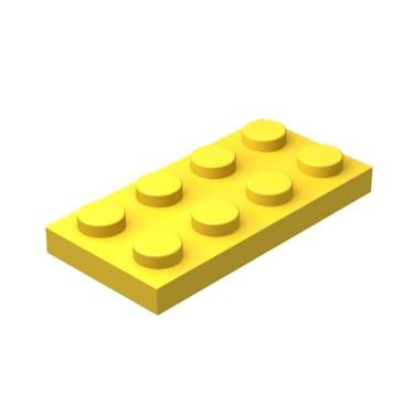 Imagem de Classic Yellow Plates Bulk, 2x4 Building Plates Flat 100 Piece, Compatible with Lego Parts and Pieces: Yellow