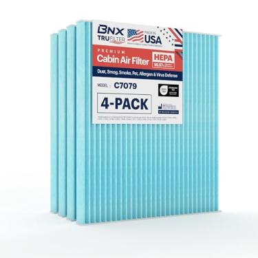Imagem de BNX Filtro de ar de cabine TruFilter C7079, HEPA 99,97%, compatível com Nissan Altima, Maxima, Murano, Pathfinder; Infiniti JX35, Q60, QX60 (pacote com 4)