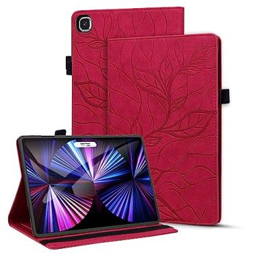 Imagem de Rosbtib Capa para Samsung Galaxy Tab S6 Lite de 10,4 polegadas 2022/2020, capa com suporte para caneta para Galaxy Tab S6 Lite SM-P610/P613/P619 - Árvore da Vida Vermelha