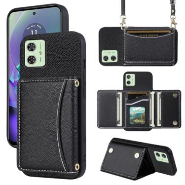 Imagem de Furill Capa de telefone para Motorola Moto G54 5G capa carteira com alça de ombro transversal e suporte de couro para cartão de crédito bolsa flip bolso fino suporte celular acessórios G 54 2023
