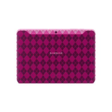 Imagem de Amzer Luxe Argyle Capa de gel macio TPU de alto brilho para Samsung Galaxy Tab 10.1 P7100 - rosa choque (AMZ91394)
