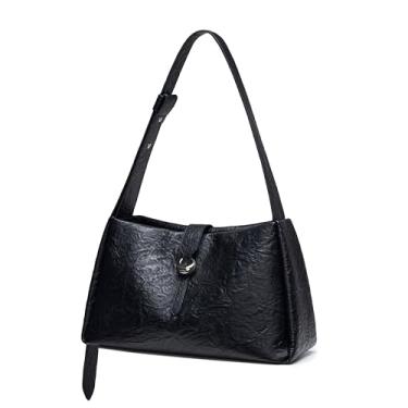Imagem de Bolsa feminina de couro bovino LA FESTIN moderna - bolsa tiracolo feminina de grande capacidade com alça ajustável, Preto, Large