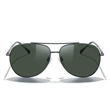 Imagem de MERRY'S Óculos de sol aviador para mulheres e homens, lentes espelhadas polarizadas com estojo - Óculos de sol polarizados para dirigir 60 mm, Armação cinza/lente G15, Lens width: 60 millimeters