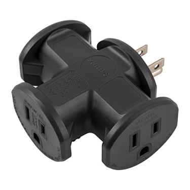 Imagem de Philips Accessories Adaptador Philips 3 tomadas, extensor de energia de 3 pontos, torneira de parede aterrada para ambientes externos, resistente, para uso interno ou externo, preto, SPS1630L/37