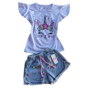 Imagem de Conjuntos jeans infantil para meninas. - MC MODA KIDS, Unicórnio gatin