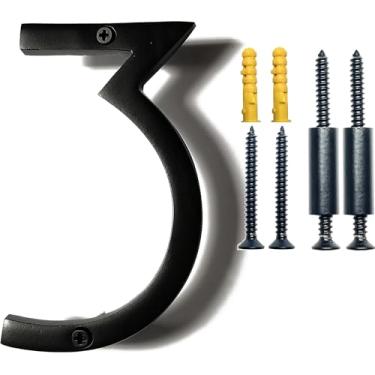 Imagem de NACH Número de Sombra de Endereço de Casa Flutuante, HH-SDW8-BLK-1, Alumínio Preto, 20,32 cm, 3