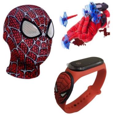 Imagem de Máscara,luva lança-dardos e relógio infantil Homem-Aranha_EV - SMACTUD