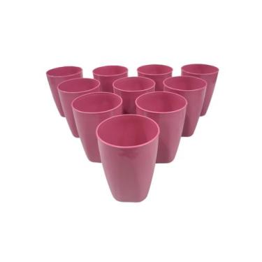Imagem de Kit 10 copos plásticos coloridos 330 ml - Celoplast, Rosa