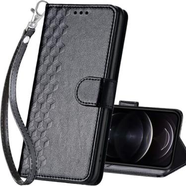 Imagem de SASYMALY Capa carteira para iPhone 13/iPhone 14, capa flip com suporte para mulheres e homens, capa de telefone de couro PU adequada para iPhone 13 / iPhone 14 6.1 lnch [cubo preto]