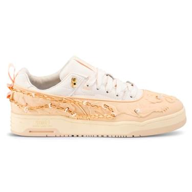 Imagem de PUMA Tênis masculino Slipstream Lo Post Game Runway em relevo com cadarço casual - bege, branco, Summer Melon Pristine, 39
