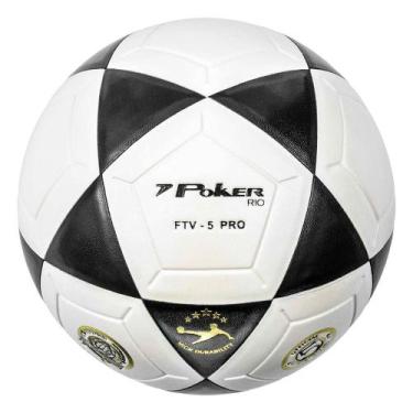 Imagem de Bola de Futevôlei Poker Rio Pro FTV-5 Branco e Preto