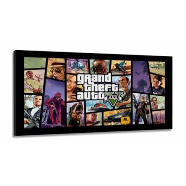 Imagem de Quadro decorativo GTA V - Jogos - em Tecido Canvas 130x60 - Wall Frame