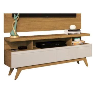 Imagem de Rack vivare 1.6 wood cumaru/off white - Village Móveis