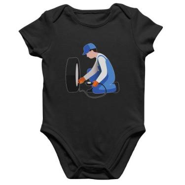 Imagem de Body Bebê Algodão Borracharia - Foca na Moda, Preto, G