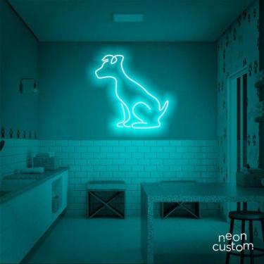 Imagem de luminaria letreiro Neon Led Dog Sentado 02 60x60 luminoso decoração p/