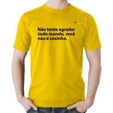 Imagem de Camiseta Algodão Você não é coxinha - Foca na Moda, Amarelo, GG