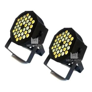 Imagem de Kit 2 Canhão Refletor 36 Leds 3w Branco Quente E Branco Frio - Showtec