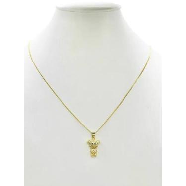 Imagem de Cordão Feminino 1mm Ursinho - Banhado a Ouro 18k - ToJoia18k