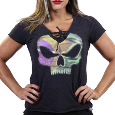 Imagem de Tshirt brasil feminina preto - black skull - clothing (xg1), XG1, PRET