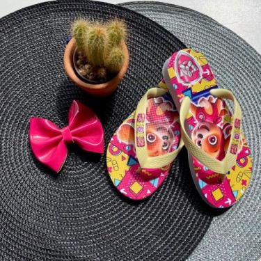 Imagem de Chinelo de Dedo Feminino Menina Criança Vermelho Barato Personagem Ska