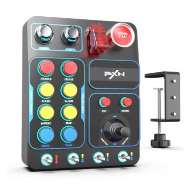 Imagem de PXN Button Box Multi-function Racing - 30 Programáveis, Iluminação RGB Personalizável, Compatível com PC, V9 GEN2, Simuladores de Corrida e Caminhões