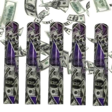 Imagem de Kit 5 Lança Confete Festa Dinheiro Dollar Réveillon Carnaval - Bwx