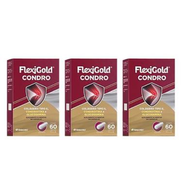 Imagem de Kit 3 Flexigold Condro Colágeno Tipo 2 Condroitina 60 Caps - Herbamed