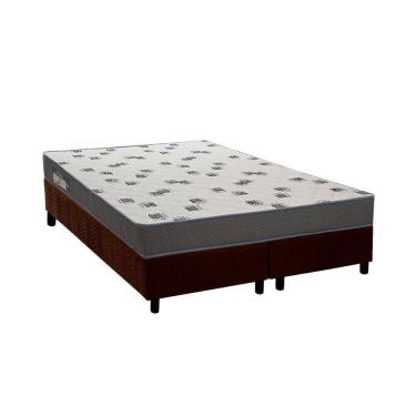 Imagem de Conjunto Box Queen: Colchão Espuma Ortobom D33 Light Saúde + Base CRC Suede Brown (158x198)