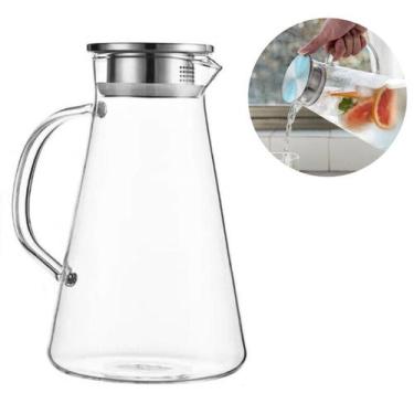 Imagem de Jarra Em Vidro Borossilicato Resistente Com Tampa Inox 1,8 L - Fracala