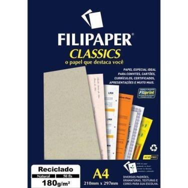 Imagem de Papel A4 180g Filipaper reciclado natural com 50fls - Filiperson
