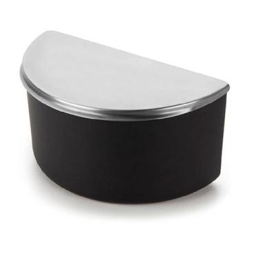 Imagem de Saleiro Plástico com Tampa de Aço 1kg de Bancada Forma Inox, Preto