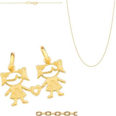 Imagem de Cordão Feminino Brother Filhas Meninas Rommanel Joias 50 Cm