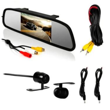 Imagem de Retrovisor LCD 4.3" + Câmera Ré Borboleta Universal - VEICULAR