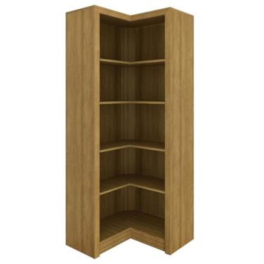 Imagem de Armário Estante de Canto Alto para Escritório Home Office ME4132 MDP Amendoa G69 - Gran Belo