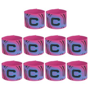 Imagem de PATIKIL Braçadeira de Capitão de Futebol, 10 Peças de Braçadeira de Capitão para Futebol Elástico Capitão C Braçadeiras Esportivas para Jovens Adultos Treinamento de Equipe de Futebol Pêssego