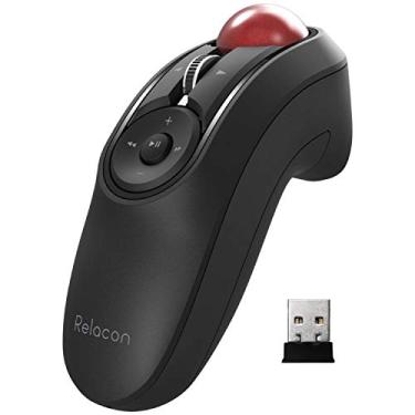 Imagem de ELECOM Mouse portátil trackball Relacon, controle de polegar, 2,4 GHz sem fio, design ergonômico, função de 10 botões com rastreamento suave, Windows11, MacOS (M-RT1DRBK)