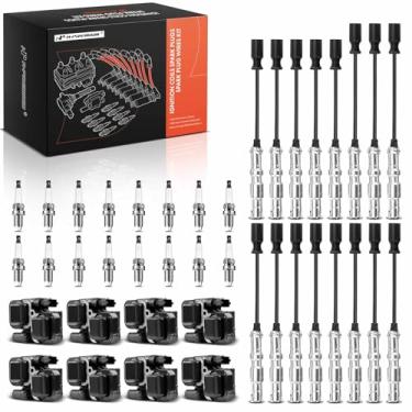 Imagem de A-Premium 8 bobinas de ignição com 16 fios de vela de ignição e 16 velas de ignição de irídio compatíveis com Mercedes-Benz CL500, CLK500, E500, G500, G55 AMG, ML500, S430, SL500, CLK430, ML55 AMG,