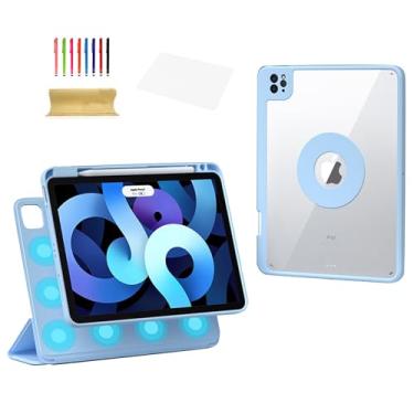 Imagem de Dteck Capa magnética inteligente para iPad mini (A17 Pro/6ª geração) 21.1 cm 2024/2021 com capa transparente removível, suporte para lápis de carregamento, hibernar/despertar automático, capa