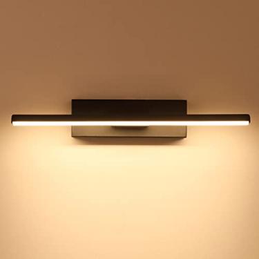 Imagem de 330°Rotativo LED Lâmpada De Parede Moderno Estilo Nórdico Longo Luzes De Parede Alumínio Interno Arandela Para Lâmpada De Cabeceira Sala De Estar Escadas(60cm, 12W,Black, Warm White)