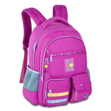 Imagem de Mochila Costas Original Luluca Moda Meninas Emoji Chaveiro Personaliza