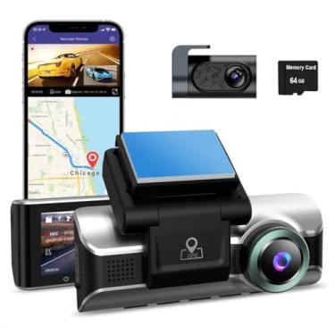 Imagem de XRC TECH Câmera de painel de lente dupla para carros, câmera frontal e traseira ultra 4K HD 1080P, gravador de vídeo HD 1080p integrado, GPS WiFi de 5,8 GHz, DVR para carro, monitor de visão noturna