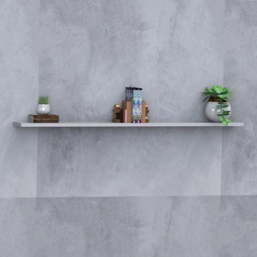 Imagem de Prateleira Suspensa Uno Line P/Decoração de Ambientes Sala de Estar Quarto Cozinha 180cm Branco - Olivar Móveis