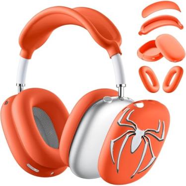 Imagem de Generic [4 em 1] Capa para AirPods Max, Capa para Fones de Ouvido com Decoração de Aranha 3D, Proteção Completa, Resistente à Água e Poeira, para Proteção Diária e Viagens