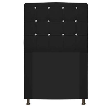 Imagem de Cabeceira Estofada Dama com Strass 90 cm para Cama Box Solteiro Corano Preto para Quarto - AM Decor