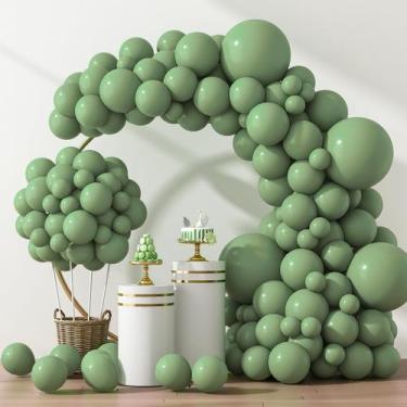 Imagem de Balões de Látex Verde Sage RUBFAC - 129 Unidades para Decoração de Fes