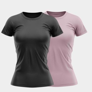 Imagem de Kit 2 Camisas Proteção Solar Manga Curta Feminina Blusa Térmica-Feminino