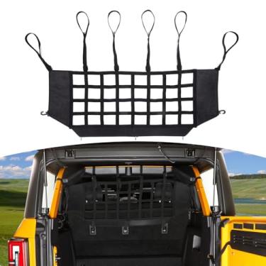 Imagem de JOSHELA Para Bronco Trunk Net Mesh Dog Barrier Cargo Net para Bronco 2021 up 4 portas preta acessórios de armazenamento